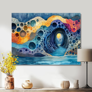 Blue And Orange Coastal Reef - Coral Canvas Wall Art